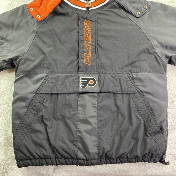 VTG Philadelphia Flyers Jacket Mens XL Black Starter 90s NHL Sports Puffer Coat - Picture 7 of 16